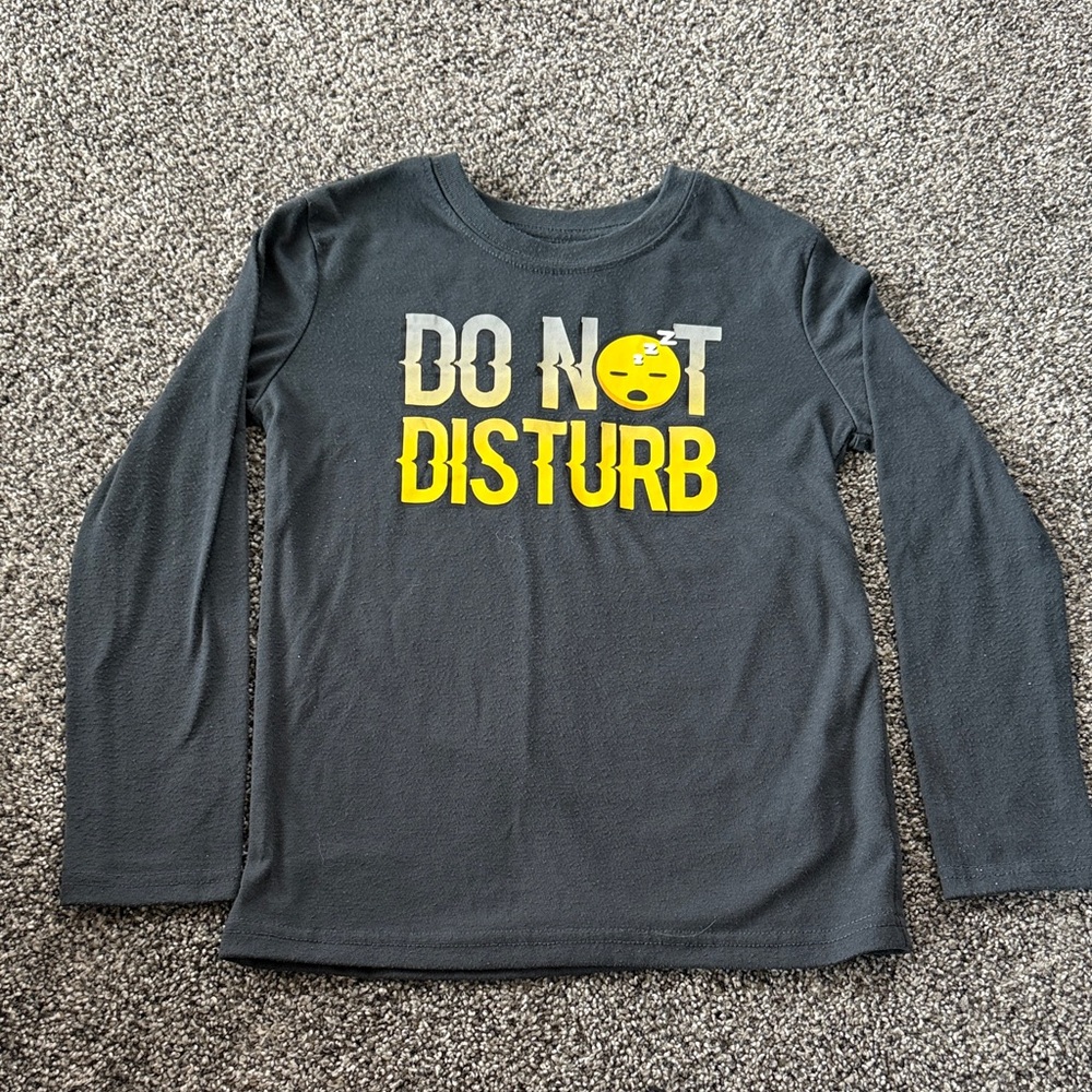 Wonder Nation Kids Long Sleeve Shirt - Dark Gray and Yellow